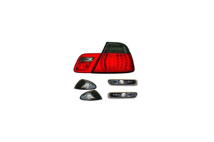 Smoked indicator set. Front, sides and smoked/red LED rear lamps, for saloon