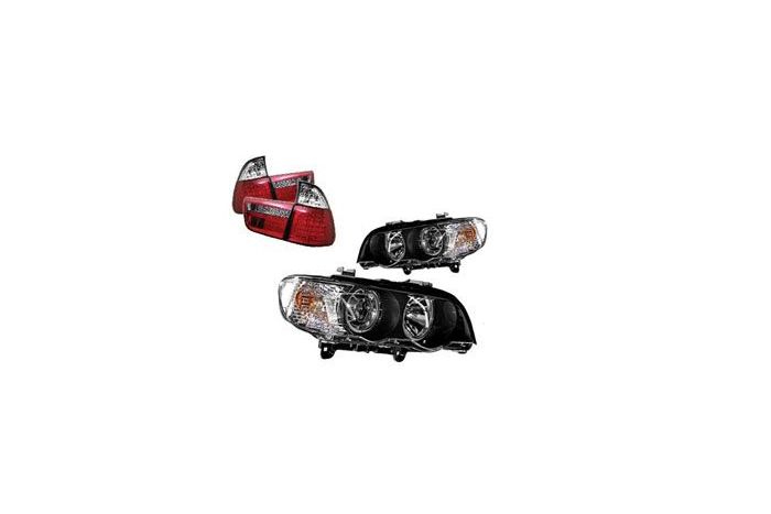 E53 X5 Angel eye headlamps + LED rear lamps upgrade