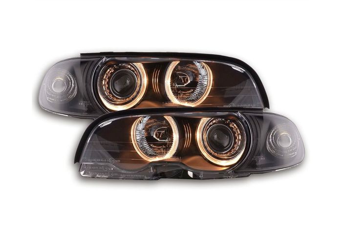 Black or Chrome Angel eye headlamps, E46 2dr upto 2003