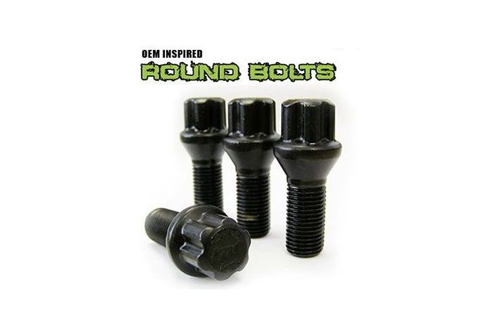 Satin black wheel bolts set