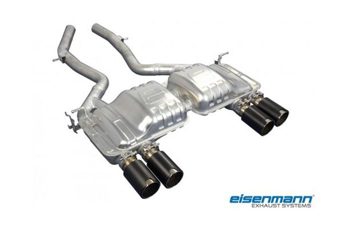 Eisenmann rear exhaust silencer for all F80 M3 and F82/83 M4 models with carbon tips