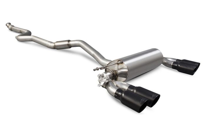 Scorpion Exhaust Cat-Back System with Elect. valve, Daytona black ceramic tailpipes for M2 F87 Non GPF Model Only