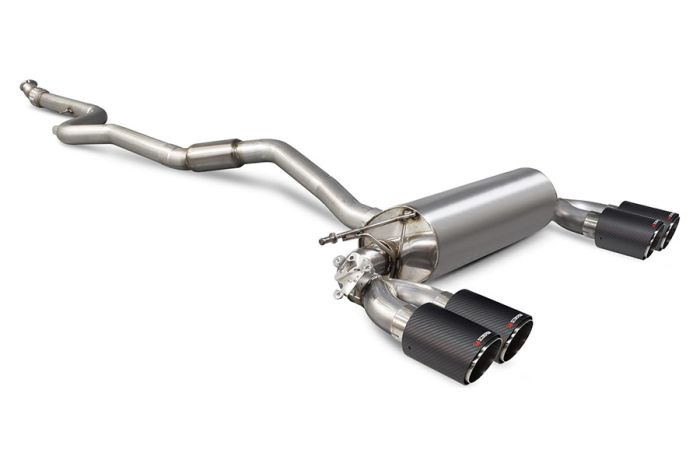 Scorpion Exhaust Cat-Back System with Elect. valve, Ascari tailpipes for M2 F87 Non GPF Model Only