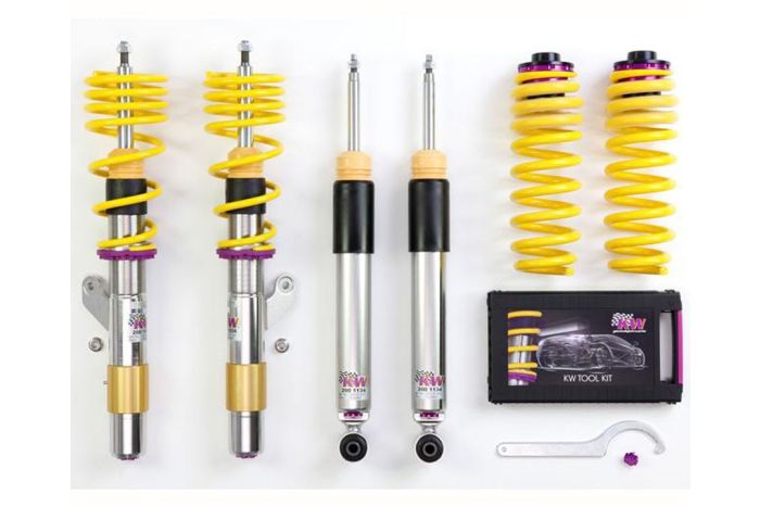 KW V3 inox coilover kit for all F32 4 series coupe XDrive models with EDC, adjustable rebound and compression damping. 